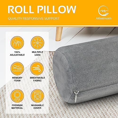 2 Pack Round Bolster Pillow Memory Foam Cervical Neck Roll Pillow Sleeping - style: 17x4 Inch, Firm, 2 Pack