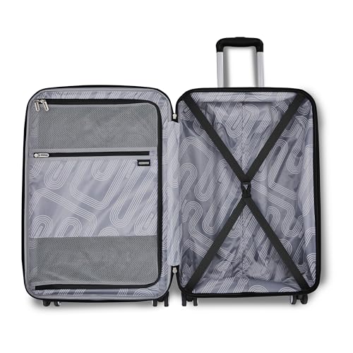 American Tourister Stratum 3.0 Medium 24-Inch Spinner, Airline Approved, Durable Hardside Luggage, Expands 1.5", RightHeight™ Adjustable Handle, Black - color: Black, size: Medium - Checked