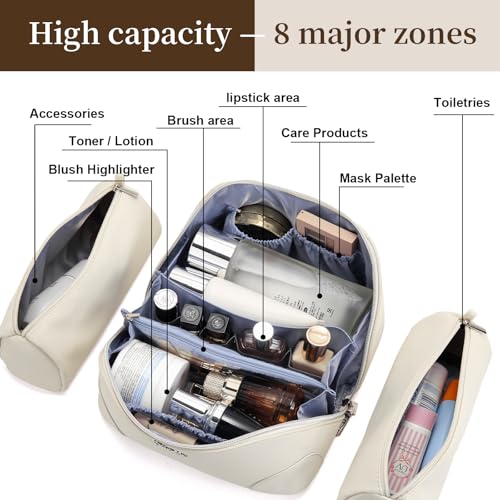 BOYATU Travel Makeup Bag Cosmetic Bags for Women: 3-Piece Makeup Bag Set - color: C-3-White