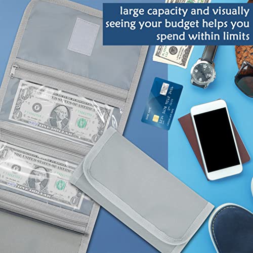 Money Organizer with Zipper,Cash Envelopes Budget Binder - color: Gray Green