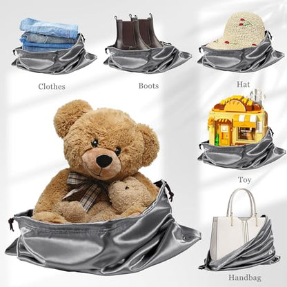 P Pothuiny 2 Pcs Satin Dust Bags for Handbags - color: Gray