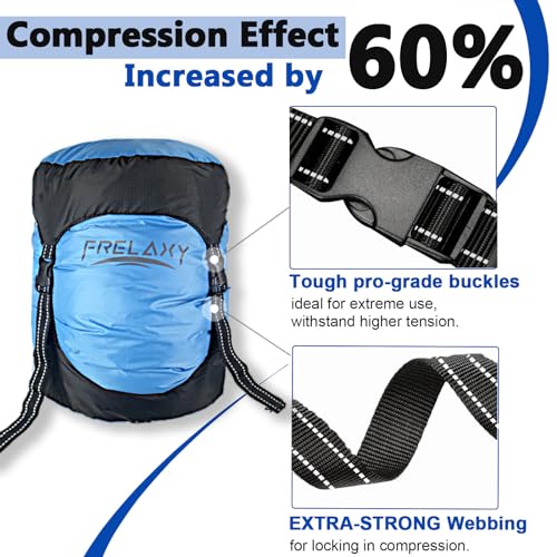 Frelaxy Compression Sack, 40% More Space! Sleeping Bag Stuff Sack - color: Blue, size: XX-Large