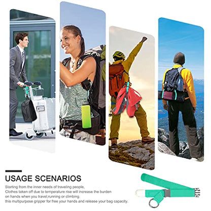 ZINZ Elastic Jacket Gripper Travel Strap with D-Ring Hooks and Buckle - color: Green