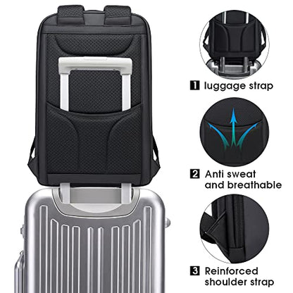 BANGE Business Smart Backpack Waterproof fit 15.6 Inch Laptop Backpack with USB Charging Port,Travel Durable Backpack - color: Grey, size: Medium