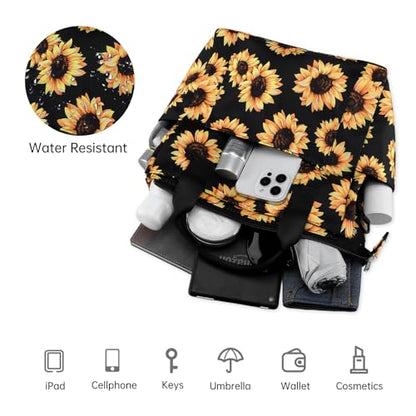 Crossbody Shoulder Bag for Women - Water Resistant Casual Handbag Purse with Multiple Pockets, Adjustable Strap - color: Sunflower