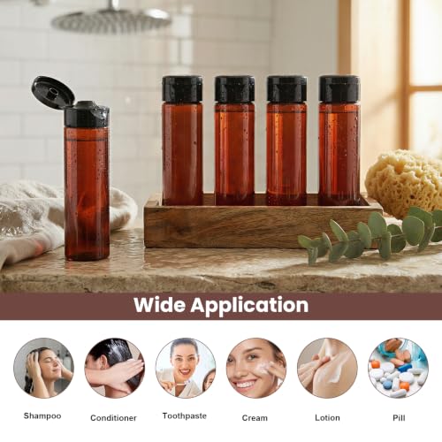 Cosywell 5 Pack Travel Bottles for Toiletries 3.4oz Shampoo Bottles - style: C-3.4oz-Amber
