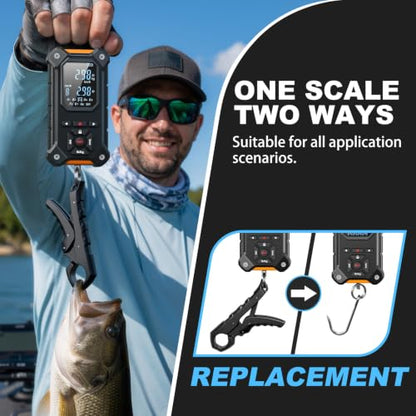 8-Slot Digital Fishing Scale with Lip Gripper & Auto-Rank Memory - color: Black