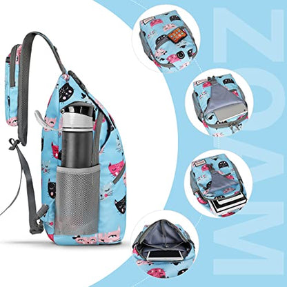 ZOMAKE Sling Bag,Small Crossbody Sling Backpack Shoulder Daypack for Travel - color: Cat Head, size: 8L