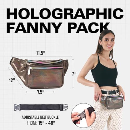 SoJourner Waterproof Holographic Fanny Pack, Copper Glitter - color: Copper Glitter