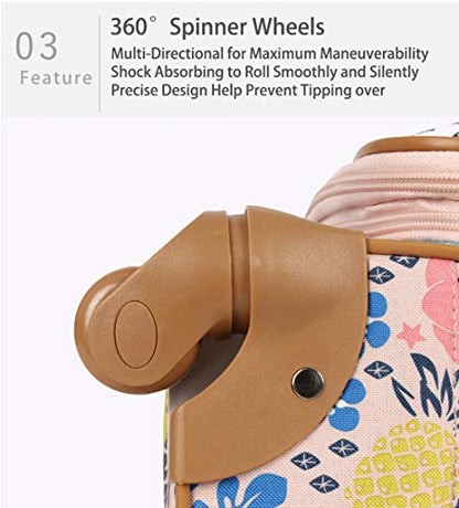Lily Bloom Luggage Carry On Expandable Design Pattern Suitcase For Woman With Spinner Wheels (Trop Pineapple, 20in) - color: Trop Pineapple