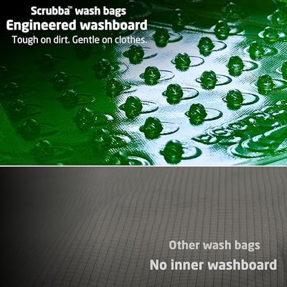 Scrubba Wash Bag Patented Washboard-in-a-Bag™ 5 oz Travel Clothes Washer