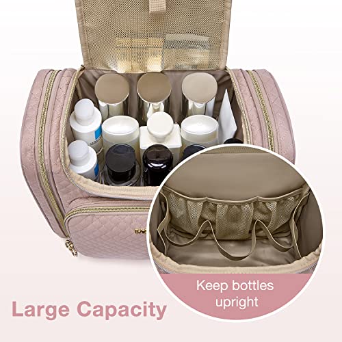 BAGSMART Women's Travel Toiletry Bag, Water-resistant Large Capacity, Pink - color: Pink