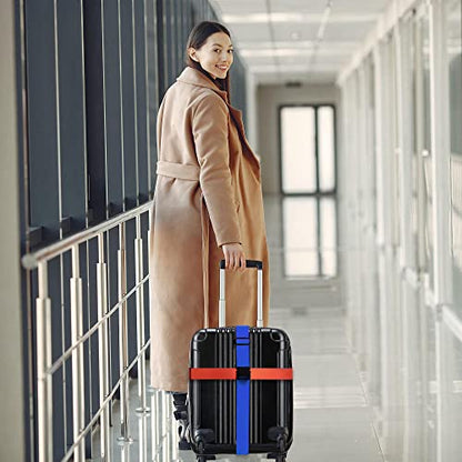Luggage Straps for Suitcases TSA Approved Travel Belt 4 Pack by Chelmon (Mixed Colors) - color: Mixed Colors