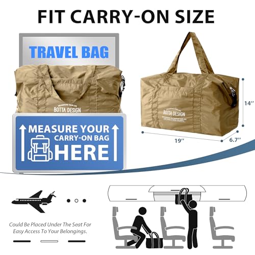 Veki Small Duffle Bag for Travel, Lightweight Carry On Bags, Khaki, M - color: Khaki, size: M