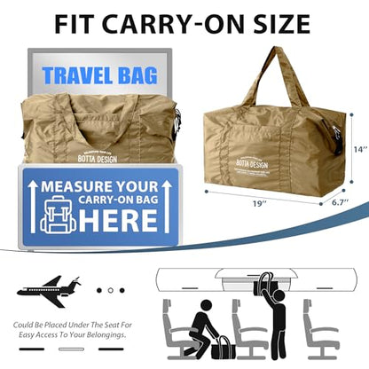 Veki Small Duffle Bag for Travel, Lightweight Carry On Bags, Khaki, M - color: Khaki, size: M