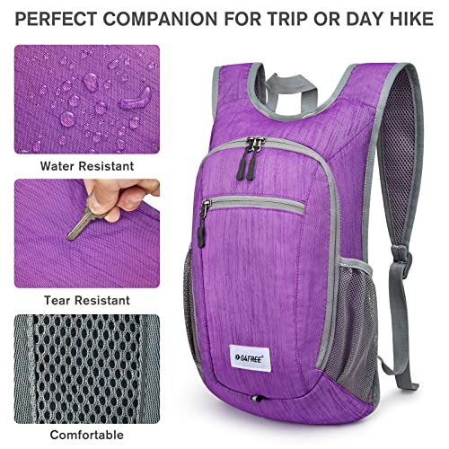 G4Free 10L/15L Hiking Backpack Lightweight Packable Hiking Daypack Small Travel Outdoor Foldable Shoulder Bag - color: Purple, size: 15L