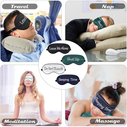 4 Pack Funny Eye Mask for Sleeping Blackout, Black, Green, Blue, White - color: Black, Green, Blue, White