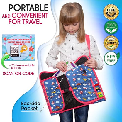 Kids Car Seat Travel Tray, Car Table & Lap Desk – Airplanes - color: AIRPLANE