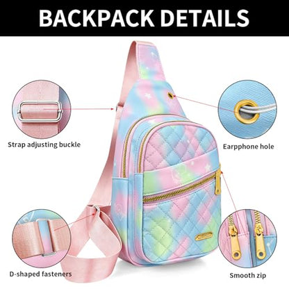 Aisijimo Small Sling Bag For Women Men Casual Crossbody Sling Backpack - color: 8003s-bgreen