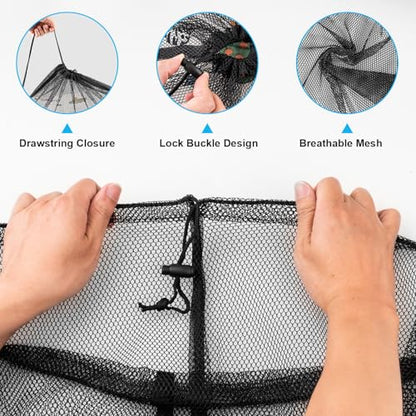 Large Mesh Laundry Bags: 2 Pack 24" x 36" Heavy Duty | Soft Breathable, Machine Washable, For College Dorm, Travel Family Use, Black - color: Black