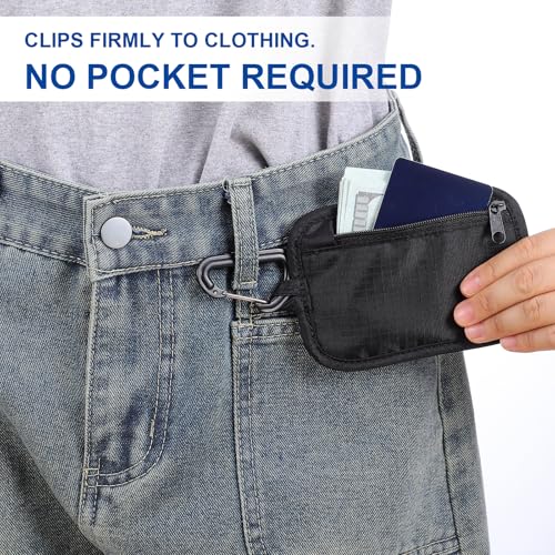 RFID Blocking Clip Stash Pouch Minimalist Travel Wallet for Cards Cash