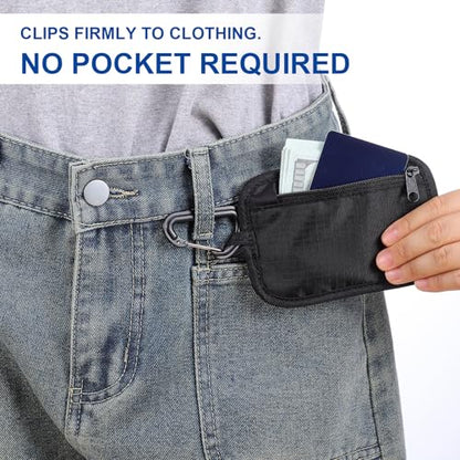 RFID Blocking Clip Stash Pouch Minimalist Travel Wallet for Cards Cash