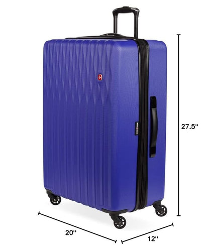 SwissGear 8018 Expandable Luggage, Hard Shell Large Luggage with Spinner Wheels - color: Blue Violet, size: Checked-Large 27-Inch
