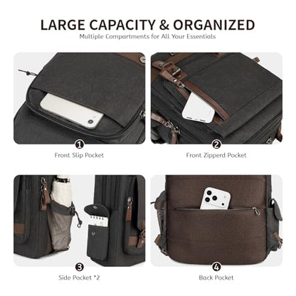 mygreen Canvas Cross Body Messenger Bag Shoulder Sling Backpack Travel Rucksack - color: Coffee Xl-convertible