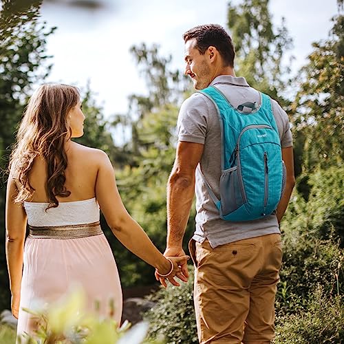G4Free 10L Hiking Backpack Small Travel Hiking Daypack Lightweight Packable Backpack Casual Foldable Shoulder Bag - color: Peacock Blue