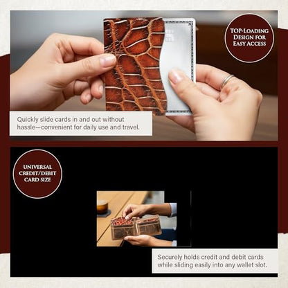 ROGUE WALLET RFID Blocking Credit Card Sleeves, Durable,Alligator(10 pack) - color: Aligator