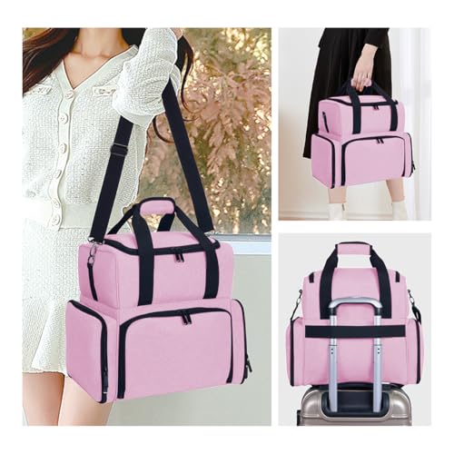 Large Makeup Bag with 3 Removable Case and 2 Removable Dividers,Pink - color: Pink
