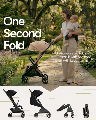 Mompush Nexis Carbon Fiber Travel Stroller with Travel Bag, Carry-On, Grey - color: Grey