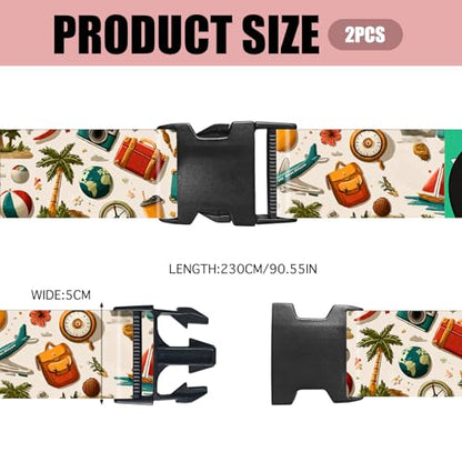 Nuxovilar Luggage Straps Set for Suitcase 1.96x71in Polyester - color: YCH00133, size: 1.96"x70.86"