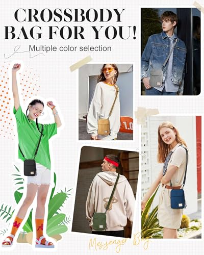 SEAFEW Mini Crossbody Bag Shoulder Bag for Men, Small Messenger Satchel Bag for Women - color: Khaki - Standard