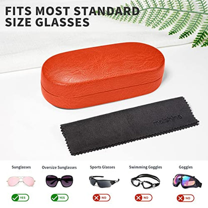 molshine Hard Shell Sunglasses Case, Classic Large Glasses Case for Women Men, Sunglass Eyeglasses - color: Orange