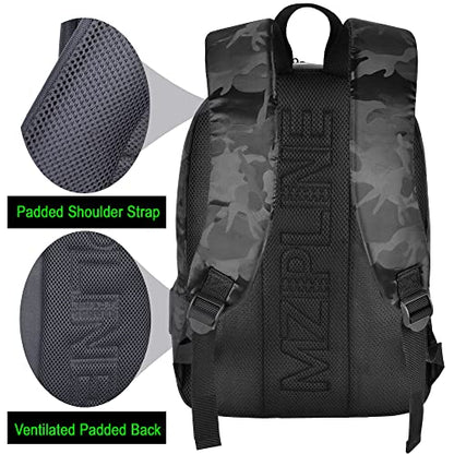Mini Backpack Bag-Smell Proof-USB Charging Port Daypack Travel bags With Carbon Lining for Men & Women Travel (Camouflage Black) - color: Camouflage Black