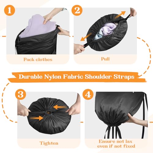 120L Waterproof Laundry Backpack for College & Apartment | Heavy-duty, hands-free carrying with ergonomic straps. 100% waterproof nylon prevents leaks. Holds 3-4 loads of clothes - color: Black