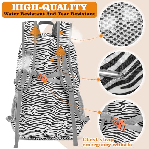 ZOMAKE Lightweight Packable Backpack 30L, Foldable Travel Hiking Daypack - color: D-zebra Print