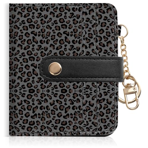 Women Wallet, RFID Blocking Bifold PU Leather Wallet, Small Slim Compact Purse with Clear ID Window & Zipper Coin Pocket, Credit Card Holder for Ladies,1 ID window 8 Card Slots,Leopard print - color: Leopard print
