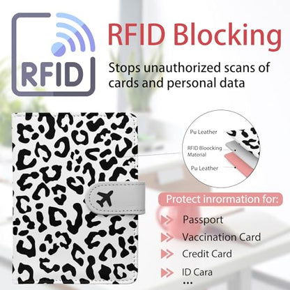 Passport Holder, Cute Travel Wallet Cover with RFID Blocking,Leopard - color: K-Wild