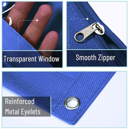 Mr. Pen- Pencil Pouch for 3 Ring Binder, 2 Pack, 10"x6.75", Smooth Zipper - color: Dark Blue and Green, size: 2 Pack