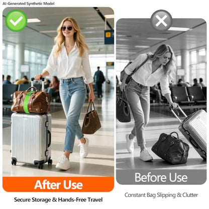 Adjustable Luggage Connector Straps for Suitcases, Add a Bag Elastic Belt - color: Gray