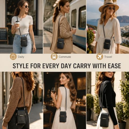 Touchscreen Crossbody Phone Purse for Women, Anti-Theft Phone Bag Wallet