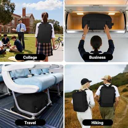 Travel Carry On Backpack for Women, TSA Approved 15.6" Laptop Daypack - color: Black, size: Medium