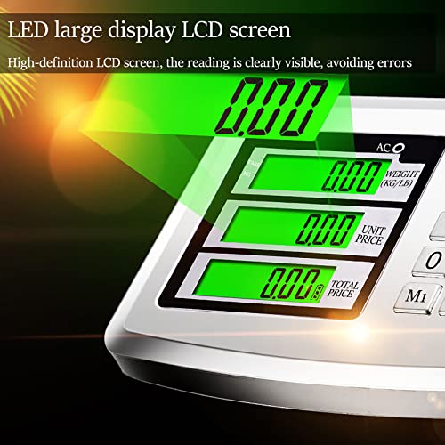660lb Industrial Platform Scale with Removable Guardrail, Foldable Digital Shipping Scale, Double-Sided HD Display, Accurate LB/KG Postal Scale for Luggage, Package, Warehouse