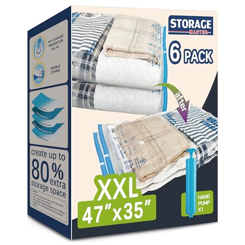XXL Jumbo Vacuum Storage Bags, for Blanket, Bedding, Comforters - size: 6-XXL