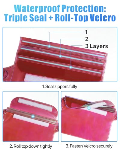 F-color Waterproof Fanny Pack - Waterproof Pouch, Beach Cruise Essentials - color: 1 Pack,Pink