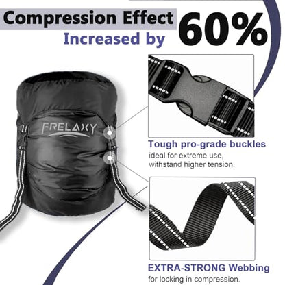 Frelaxy Compression Sack, 40% More Space! Sleeping Bag Stuff Sack - color: Black, size: XX-Large