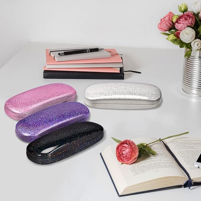ZONLY Eyeglasses Case,(4 Piece) Unisex Hard Shell Eyeglasses Cases Protective Case For Glasse - color: Style a