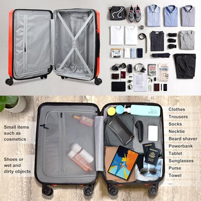 Verdi Hardside Expandable Luggage Set, Carry-On/24-In Suitcase with Spinner Wheels - color: Orange, size: 2-Piece Set (20/24)